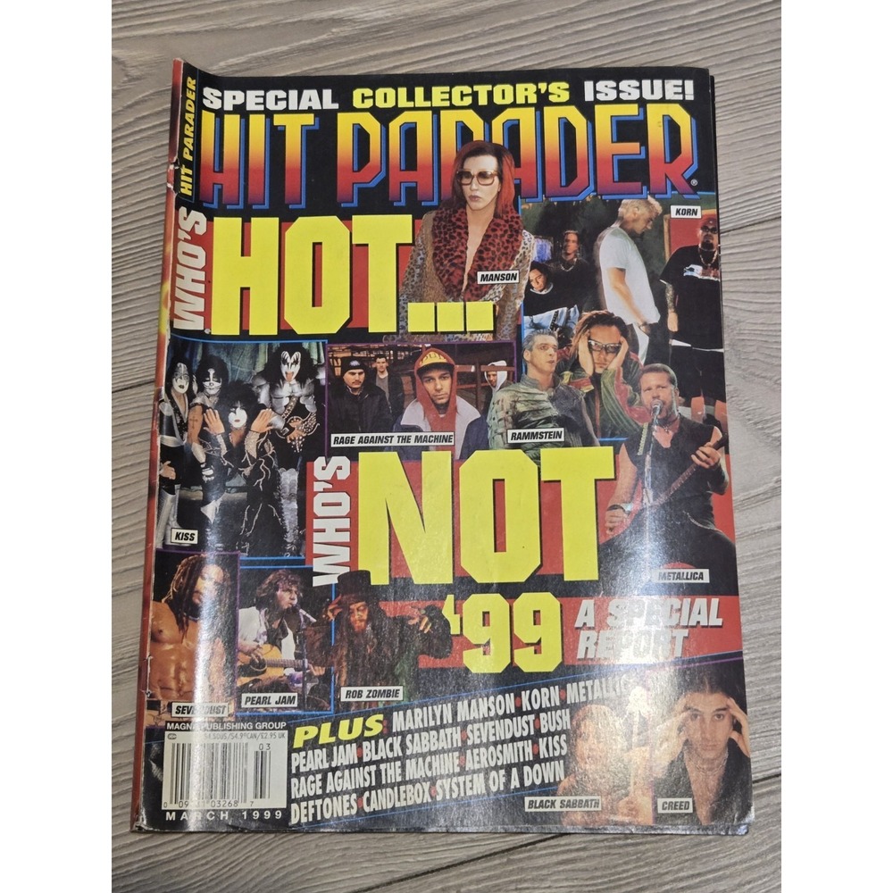 Hit Parader Magazine March 1999 Complete /w Poster Marilyn Manson